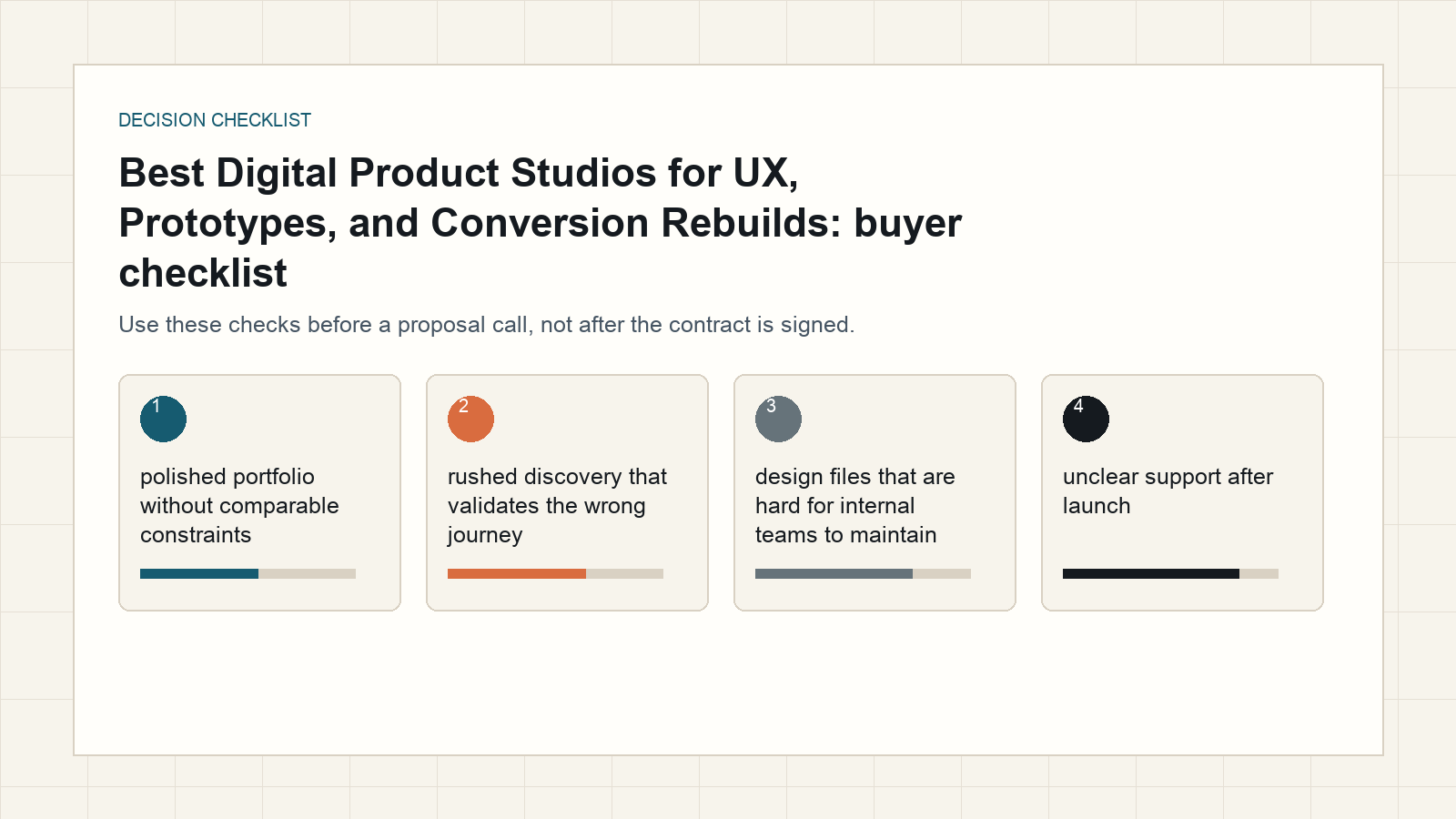 digital product studios buyer checklist