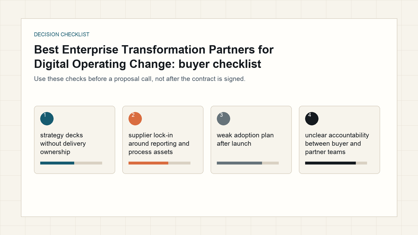 enterprise transformation partners buyer checklist