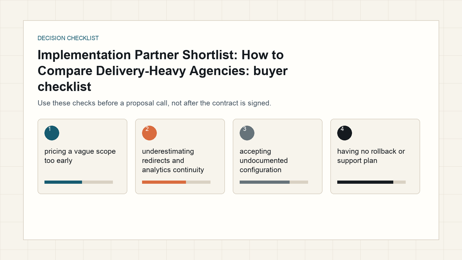 implementation partner shortlist buyer checklist